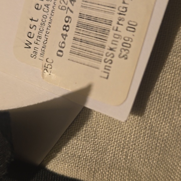 West Elm European Flax Linen Sheet Set Frost Gray, Size King, Retail $309.00US - Picture 6 of 16